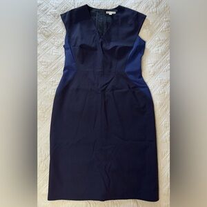 Hugo Boss Dalana Patchwork Sheath Dress Blue - Size 12